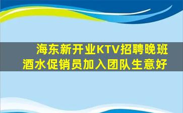 海东新开业KTV招聘晚班酒水促销员加入团队生意好